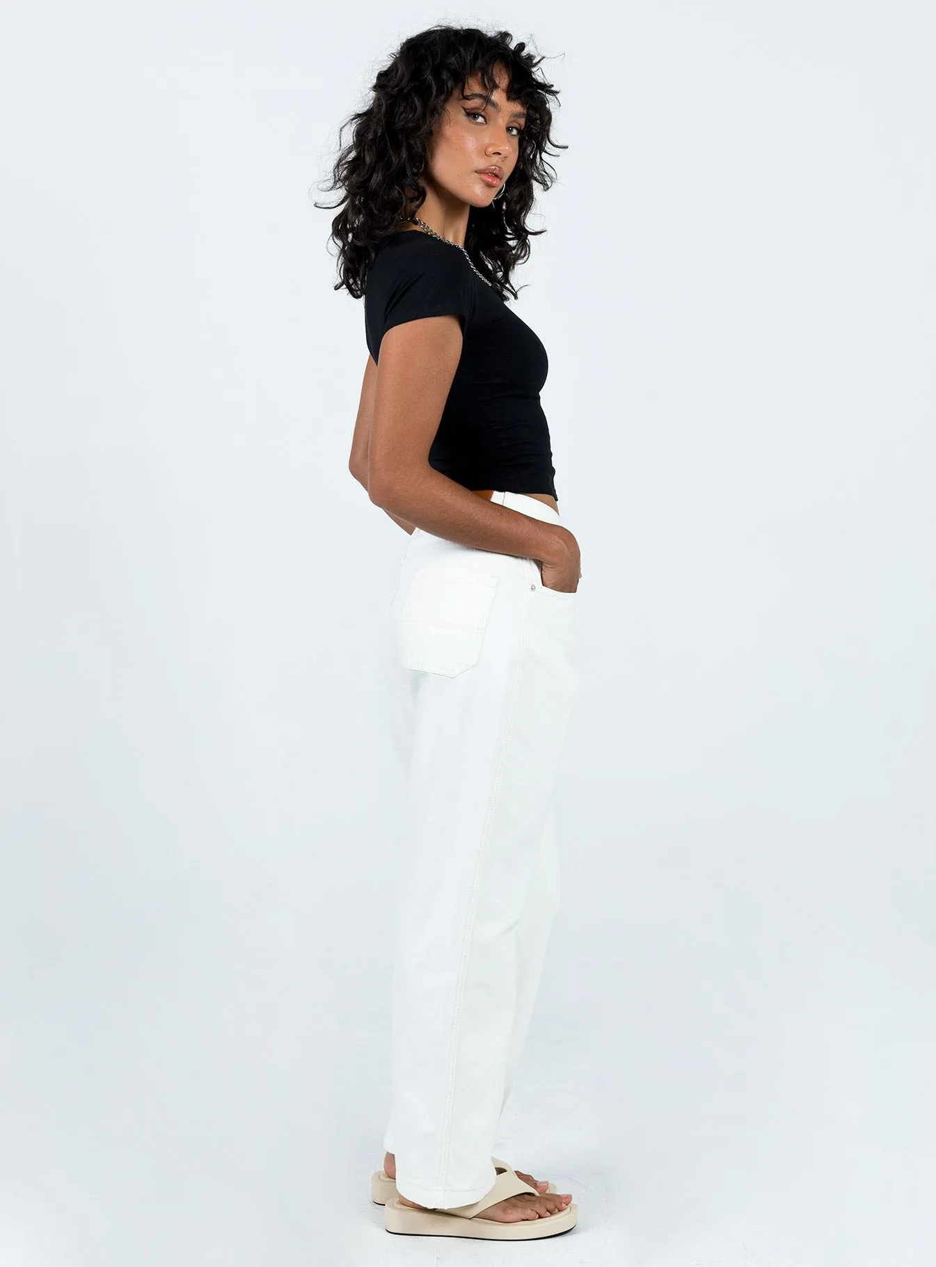 Style Friendly Advanced Stretch Recovery Karana Slouch Jeans Ivory