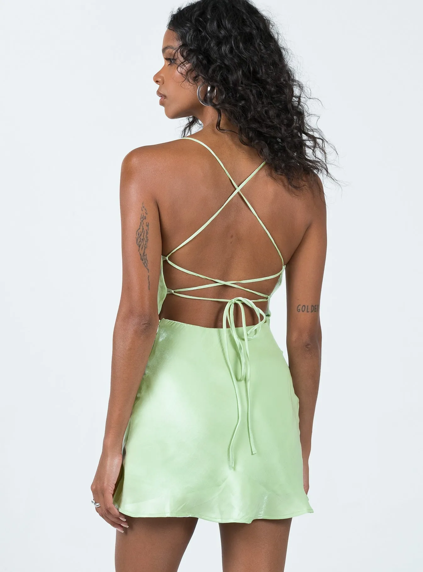 Celena Mini Dress Green Floral Vibe
