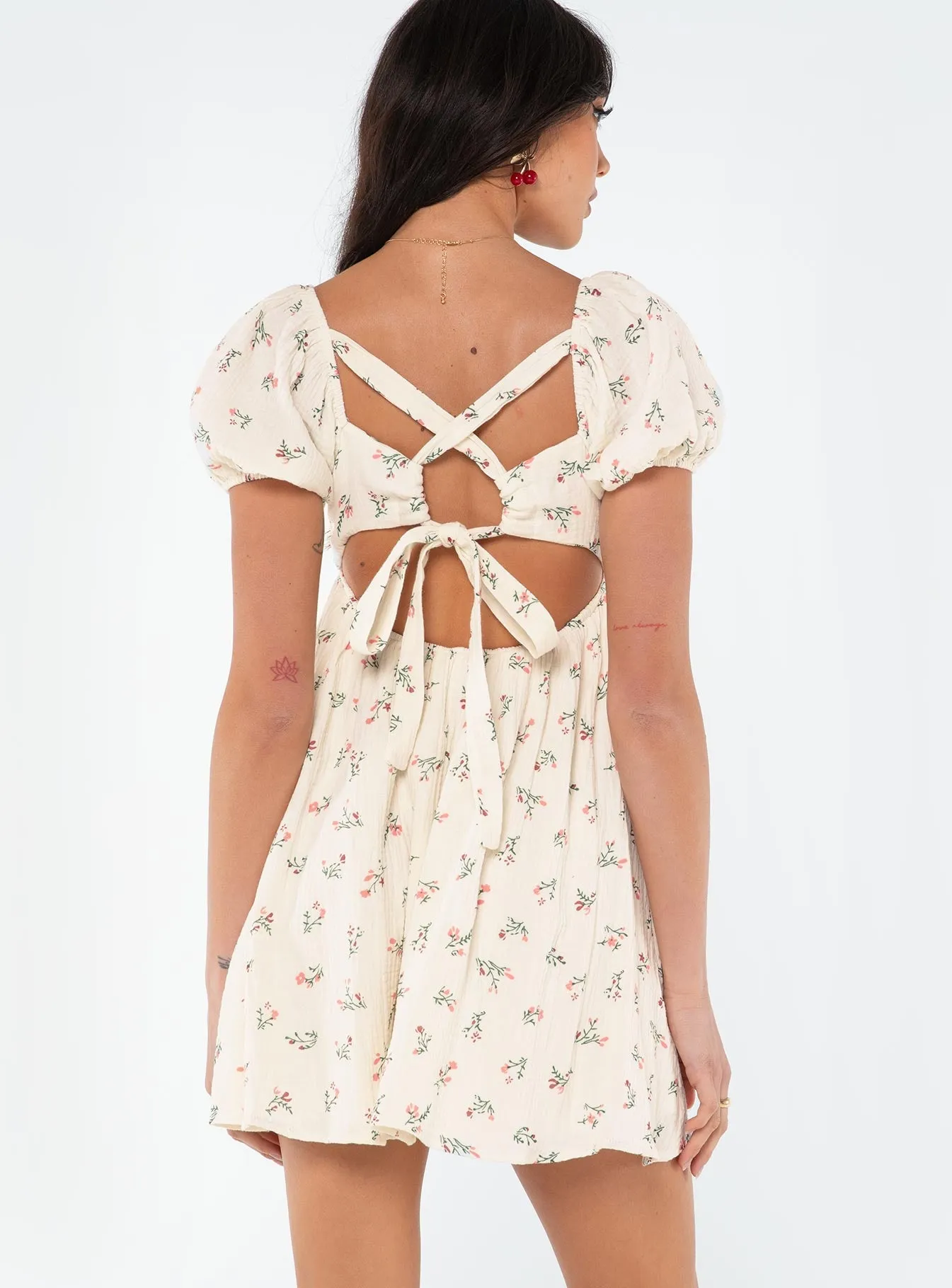 Glitter Mode Let's Dance Mini Dress White / Floral