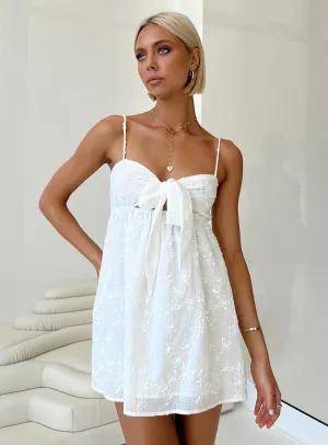 Granno Mini Dress White Chic dress for outings Relaxed mini for events