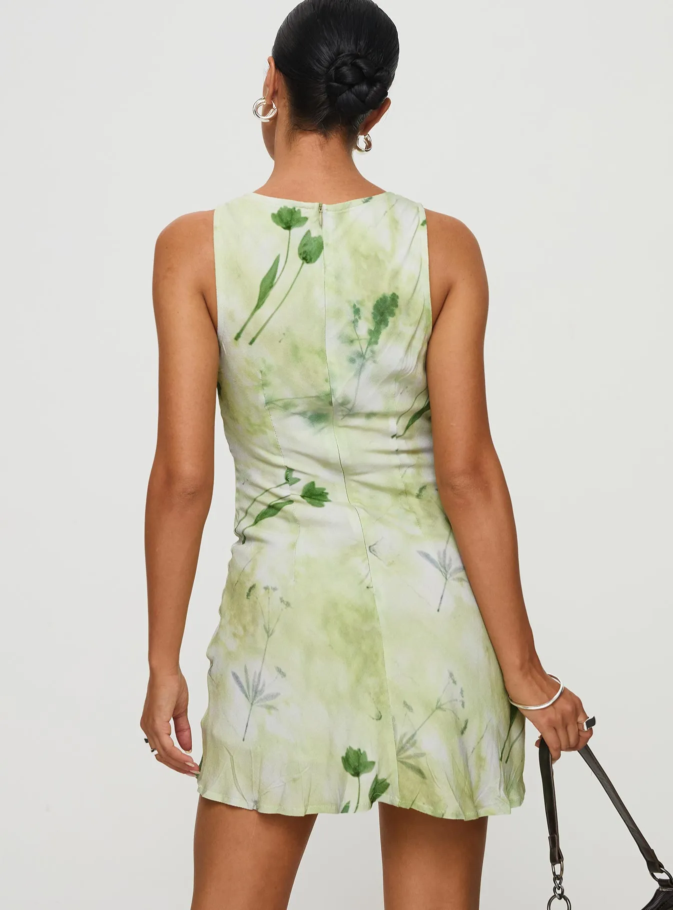 Vivre Mini Dress Green Floral Shine Fresh Sustainable production