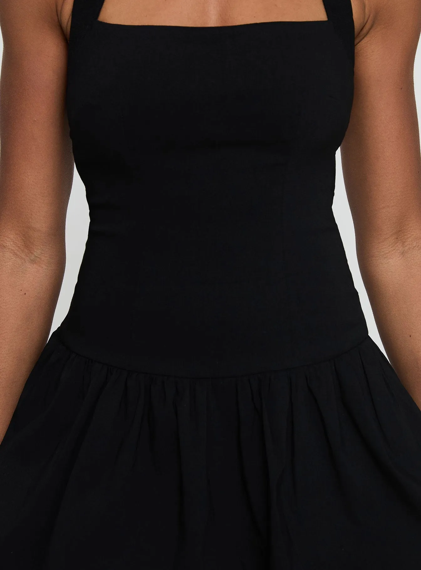 Gigli Bubble Hem Mini Dress Black Fashion Forward Flash Hot