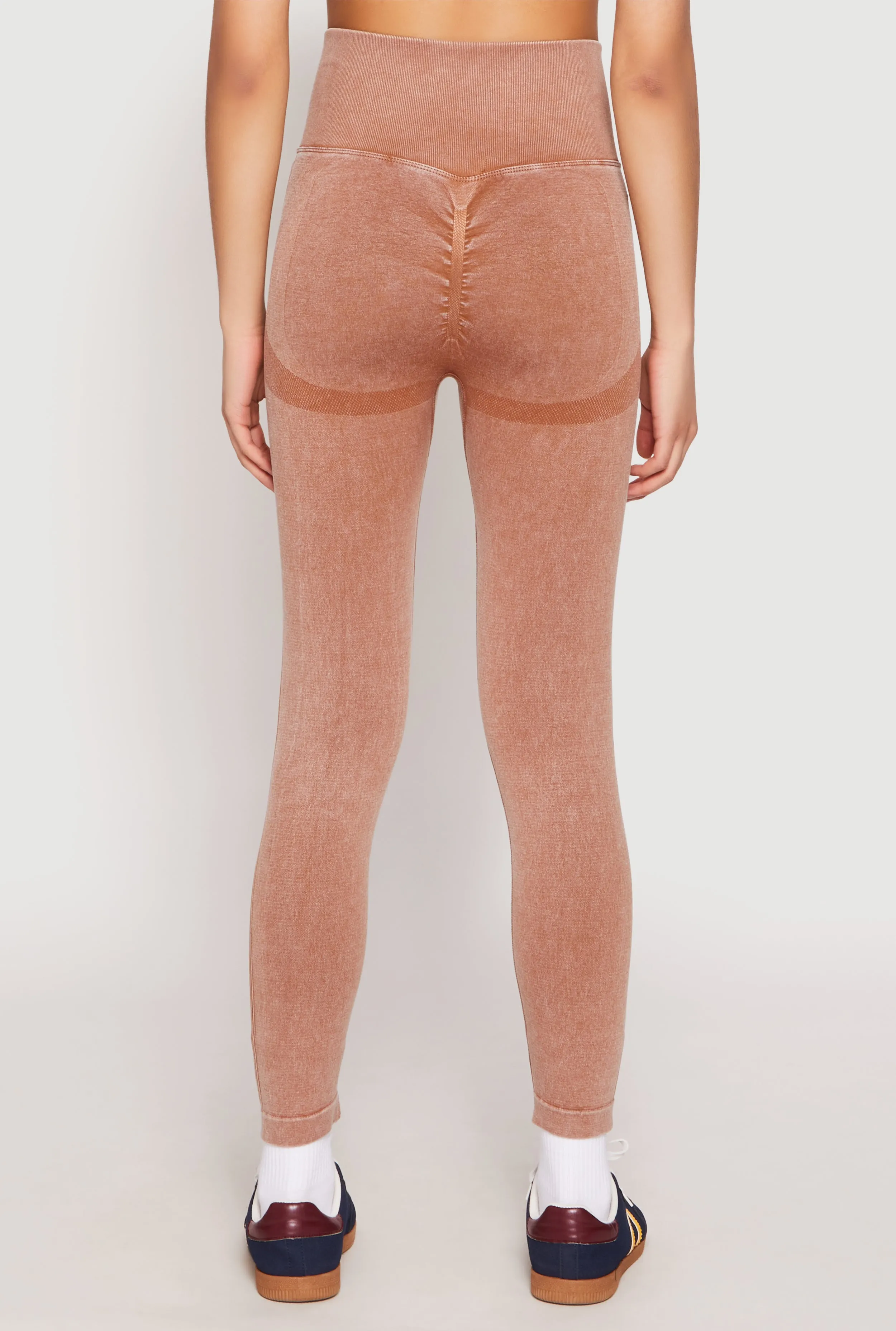 Daisy Seamless Acid Wash High Waist Leggings Yoga Class Beginner Level Street Readywear