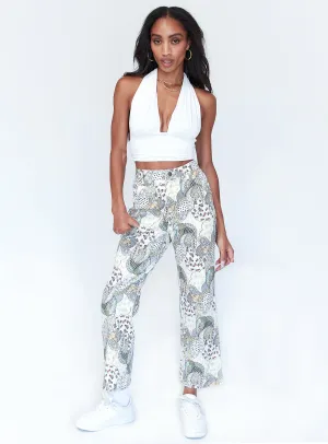 Casual Smart Casual Unisex Wear Neutral Vibrant Chill Outfit Steph Patch Work Paisley Jeans