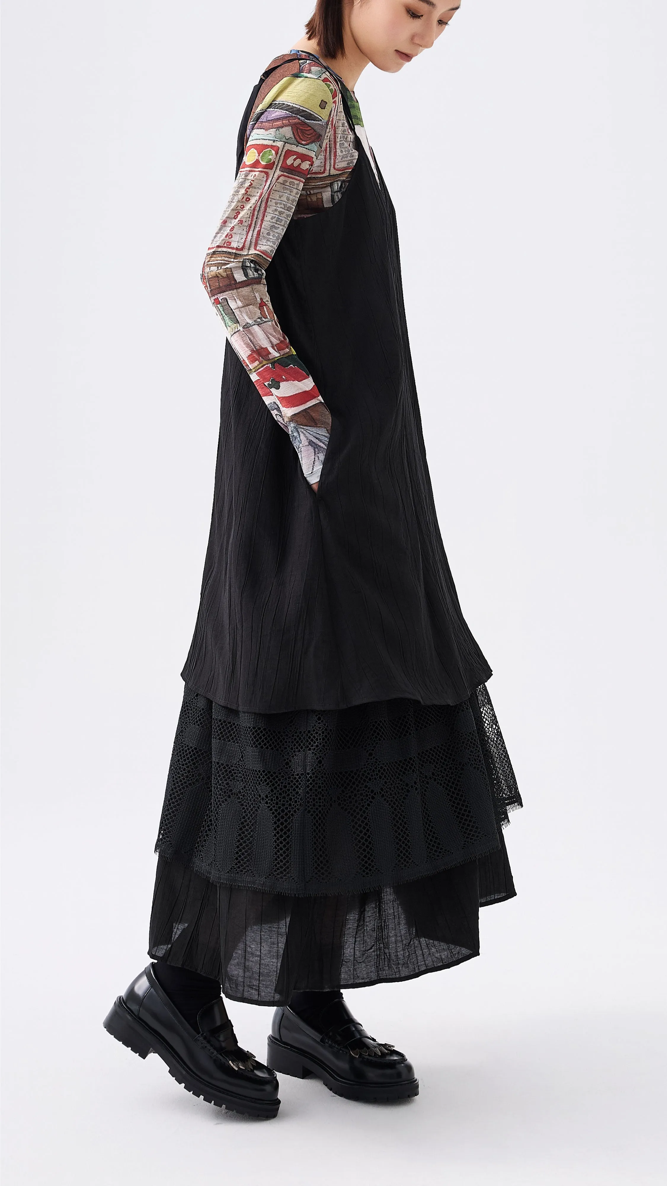 Dress with Lace Detail Shimmer Core