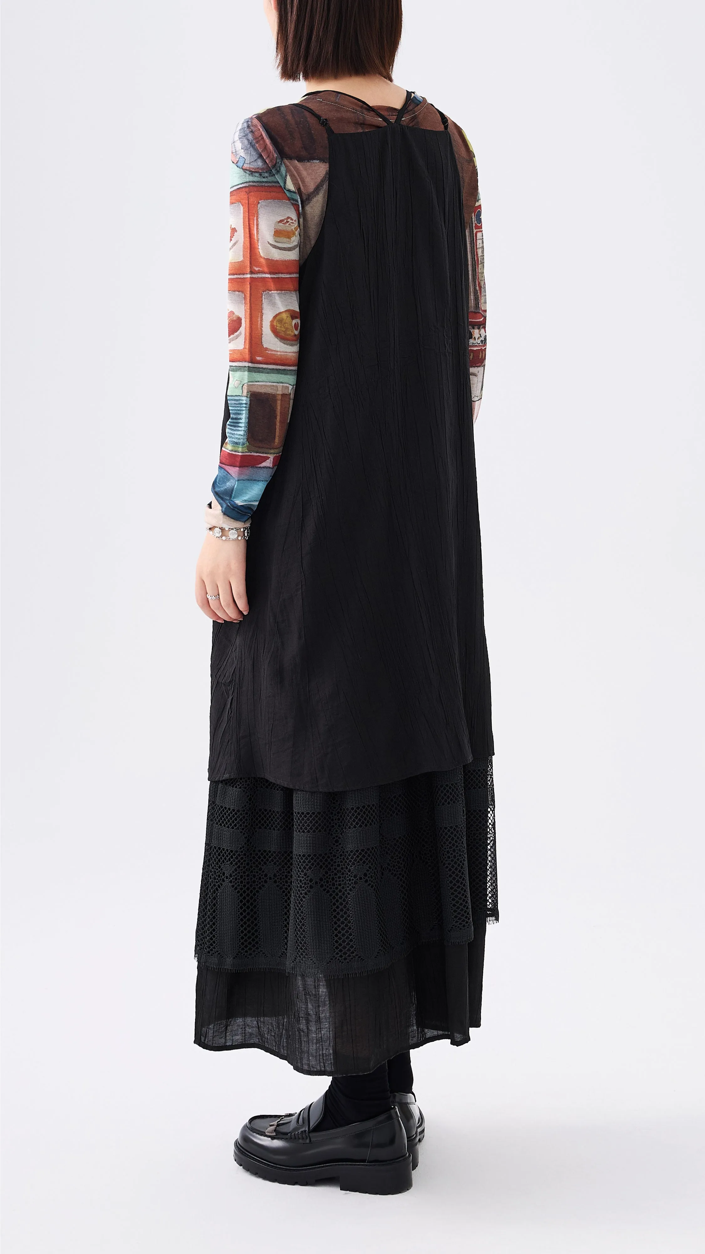 Sheer Fit Dress with Lace Detail