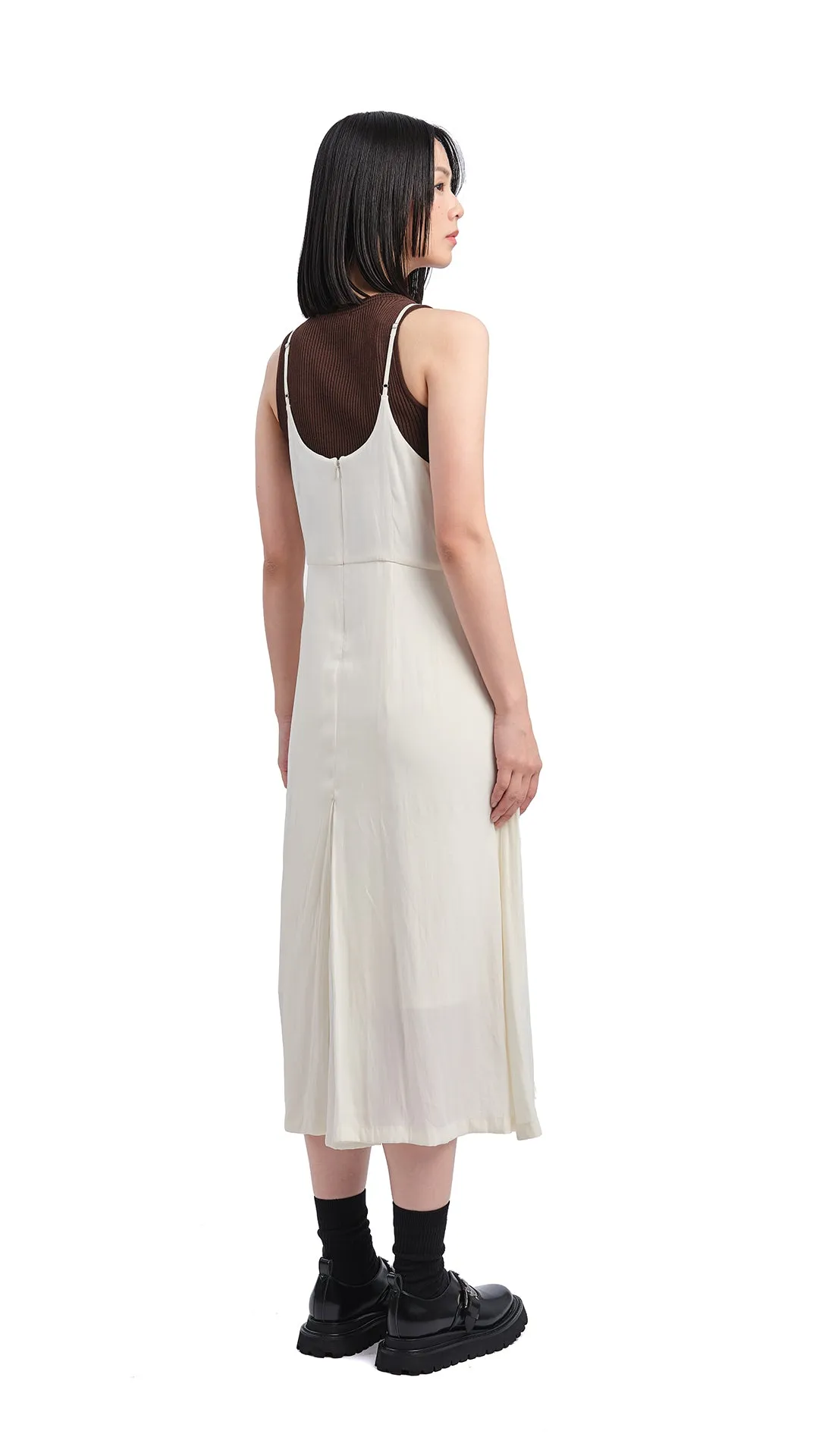 Silky Maxi Dress mesh ventilation