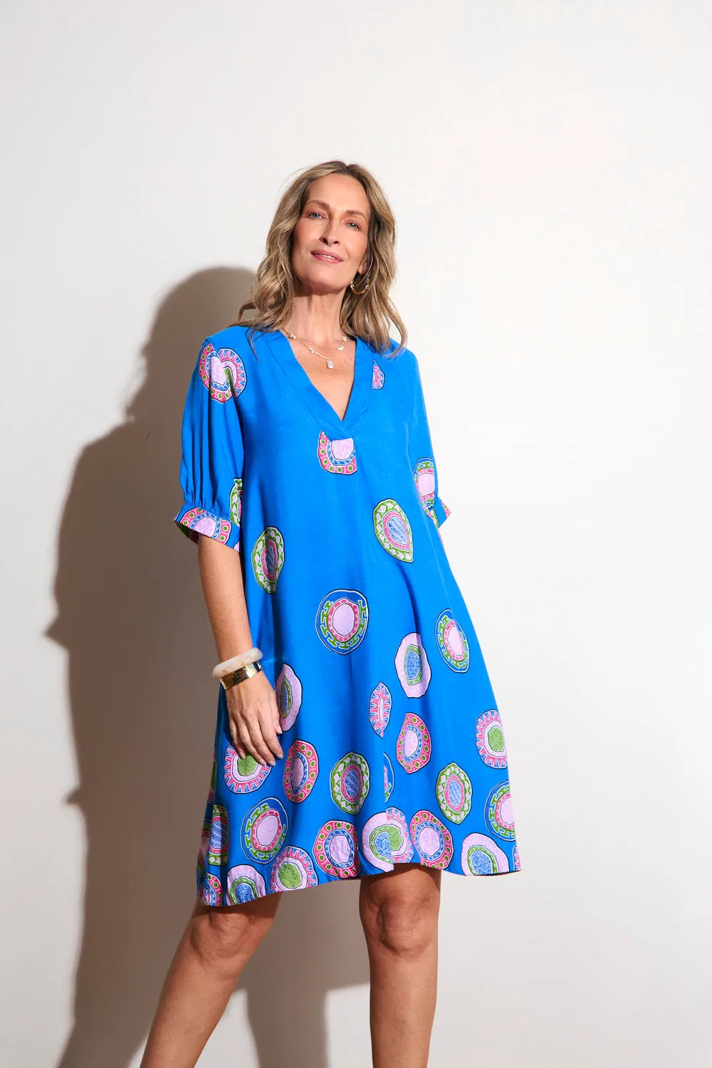 Kora Puff Sleeve Dress in Lumina Fire Core