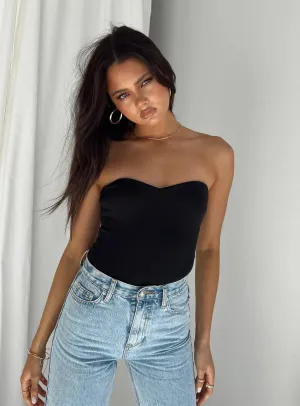 Aston Strapless Bodysuit Black Cozy Relax