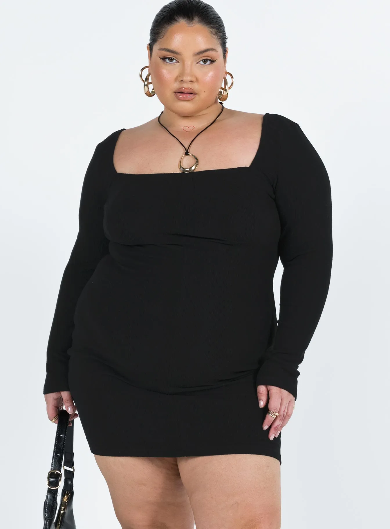 Denielle Mini Dress Black Curve Ventilated Underarm Panels