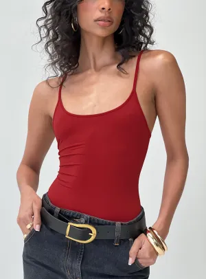 Fine Trendy Bold Resort Geary Bodysuit Red