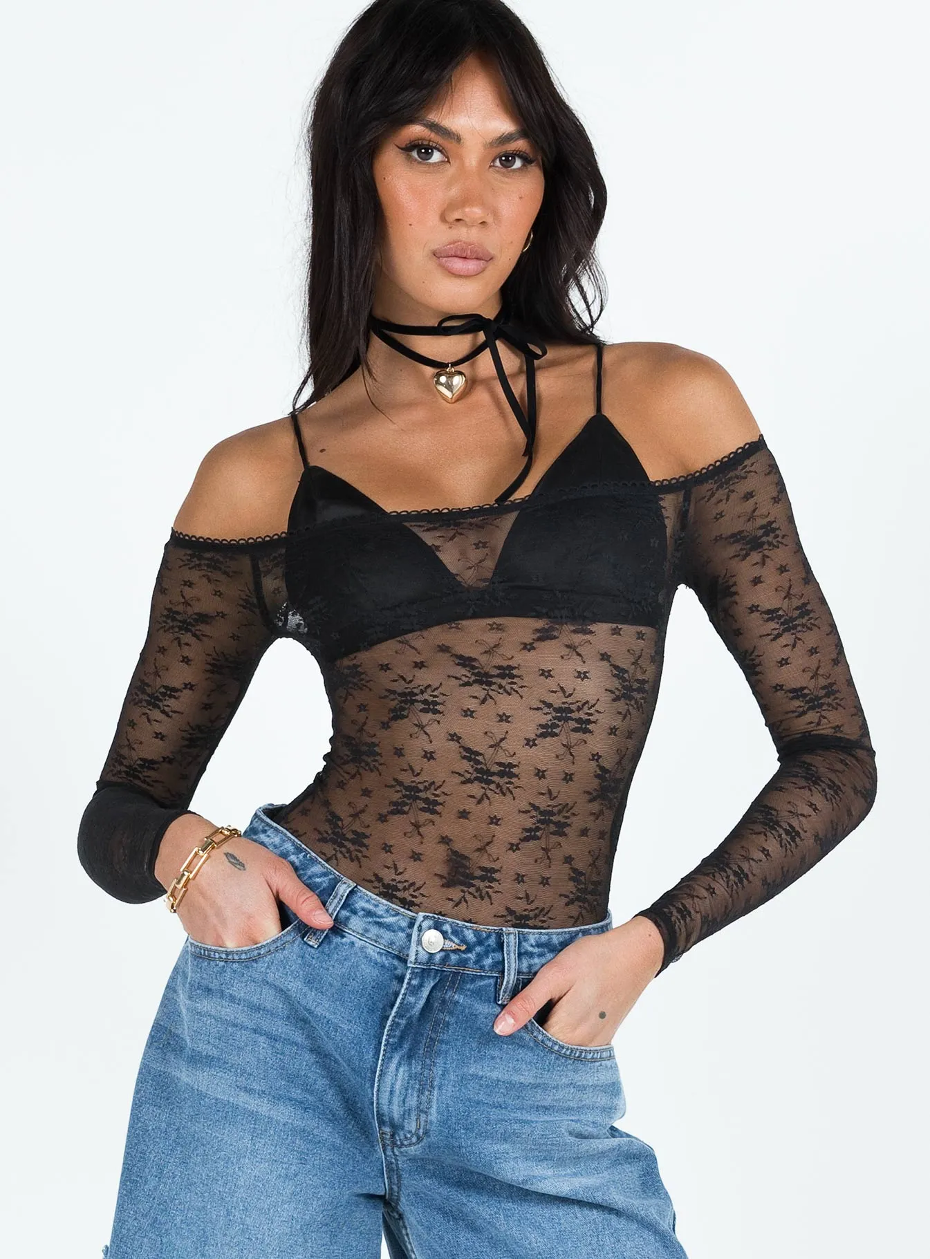 Resort Date Fine Weekend Mademoiselle Bodysuit Black