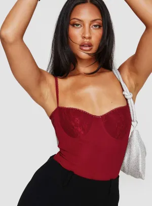 Dinner Flexible Verica Bodysuit Red