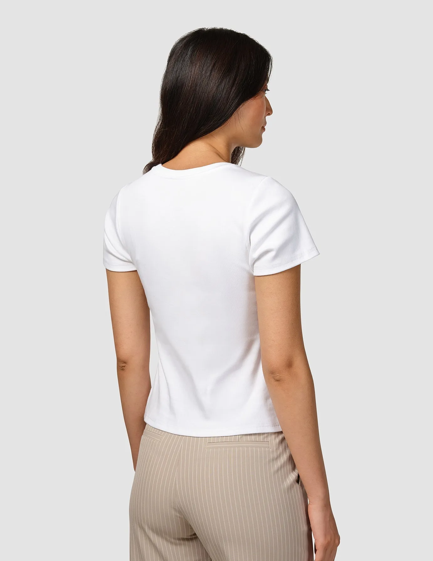 Rib T-Shirt White Machine Fit VersatileStyle