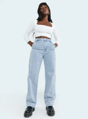 Affordable Unisex Wear Abrand Carrie Carpenter Breakaway Light Wash Denim