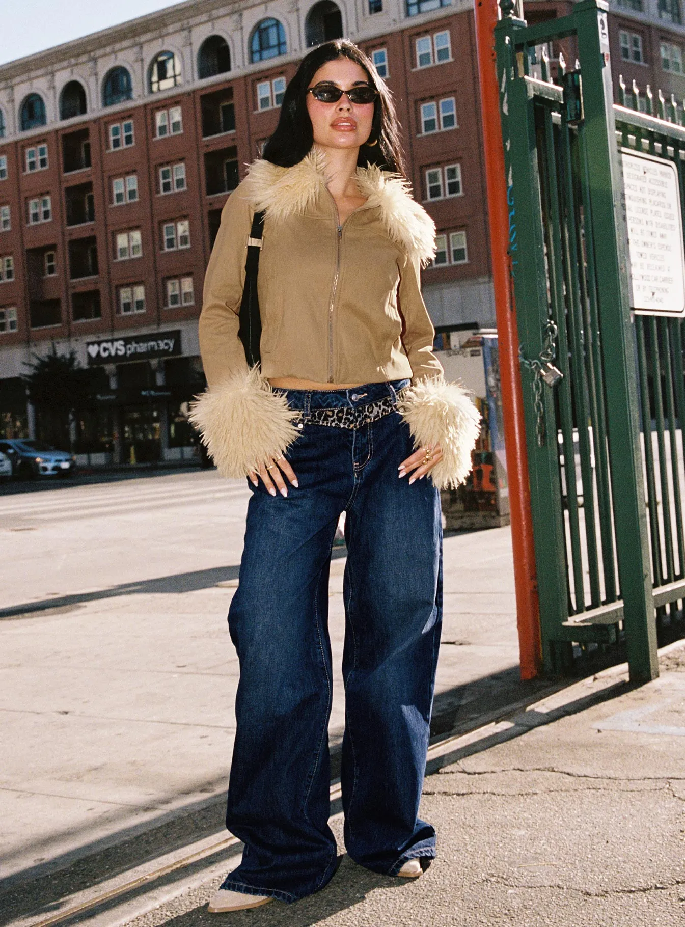 Universal Favorite Festival Outfit Everyday Savenna Mid Rise Wide Leg Jeans Dark Wash / Leopard