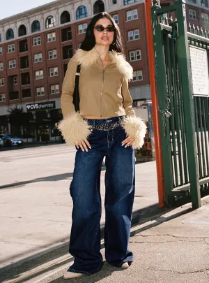 Universal Favorite Festival Outfit Everyday Savenna Mid Rise Wide Leg Jeans Dark Wash / Leopard