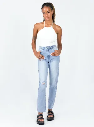 Balanced Fit Beach Day Winter Warmth Classic Evelyn Low Rise Denim Jeans