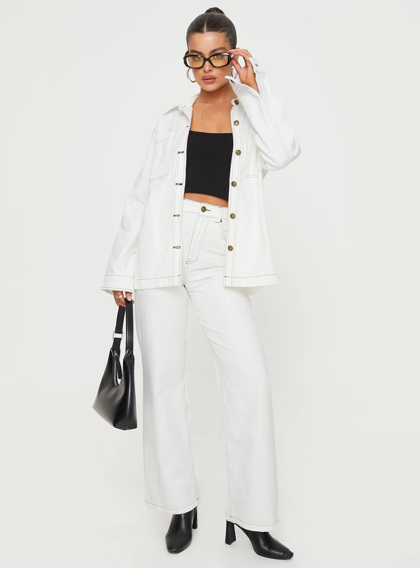 Zephee Wide Leg Jeans Cream Traveler Gear Luxury