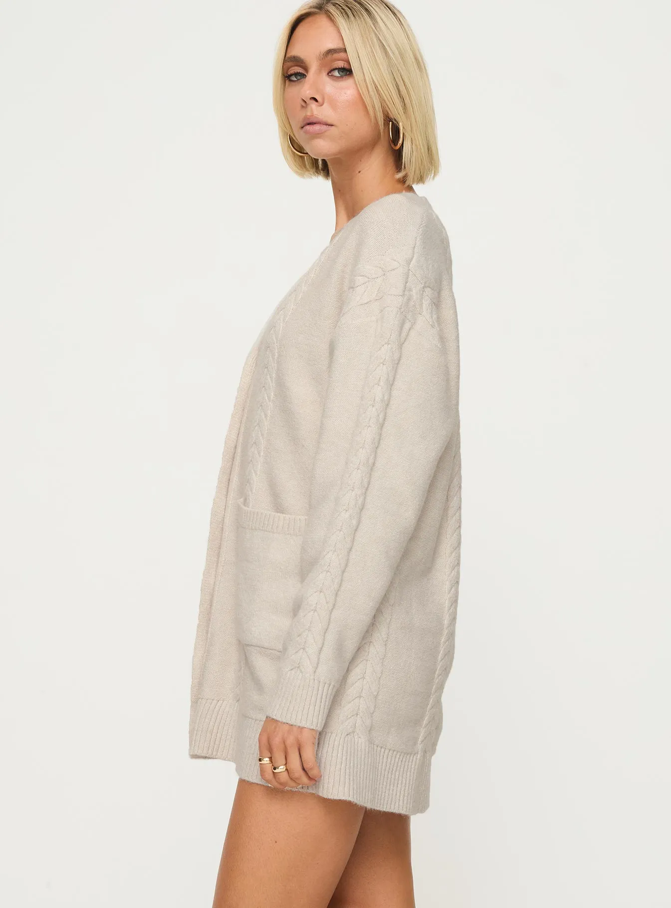 Cardi Long Sleeve Mini Dress Cream Beat Soft
