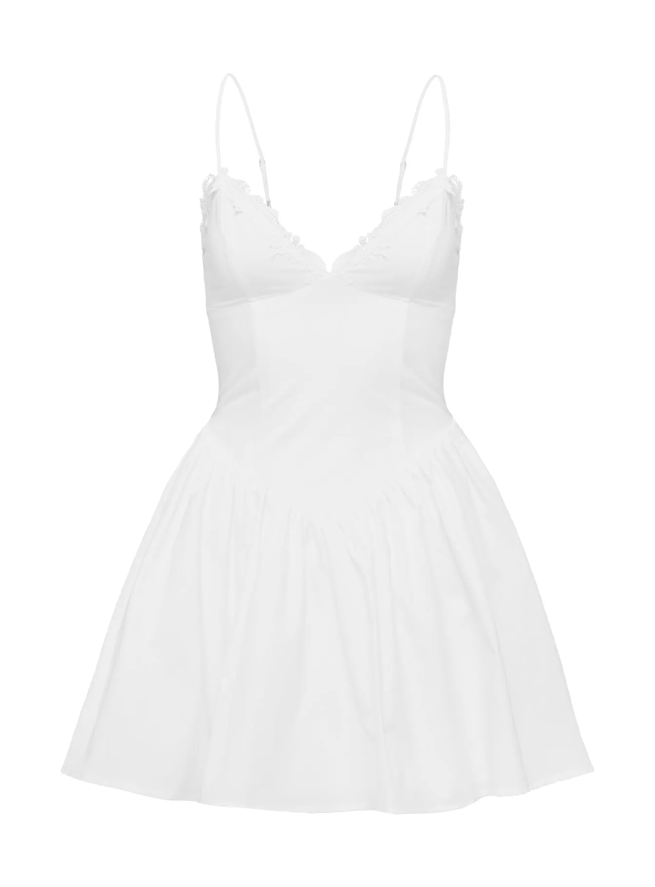Emberleigh Flare Mini Dress White Versatile Style