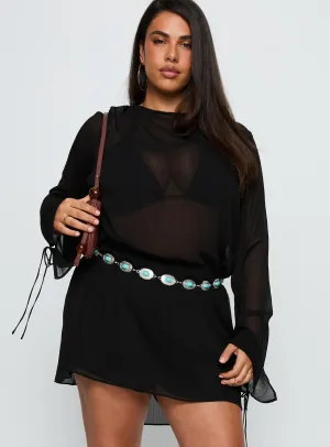 Petite Fit Glow Rush Get Closer Backless Playsuit Black Curve