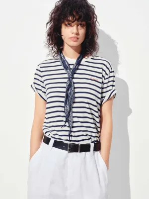 Cozy Touch Striped Round Neck T-shirt