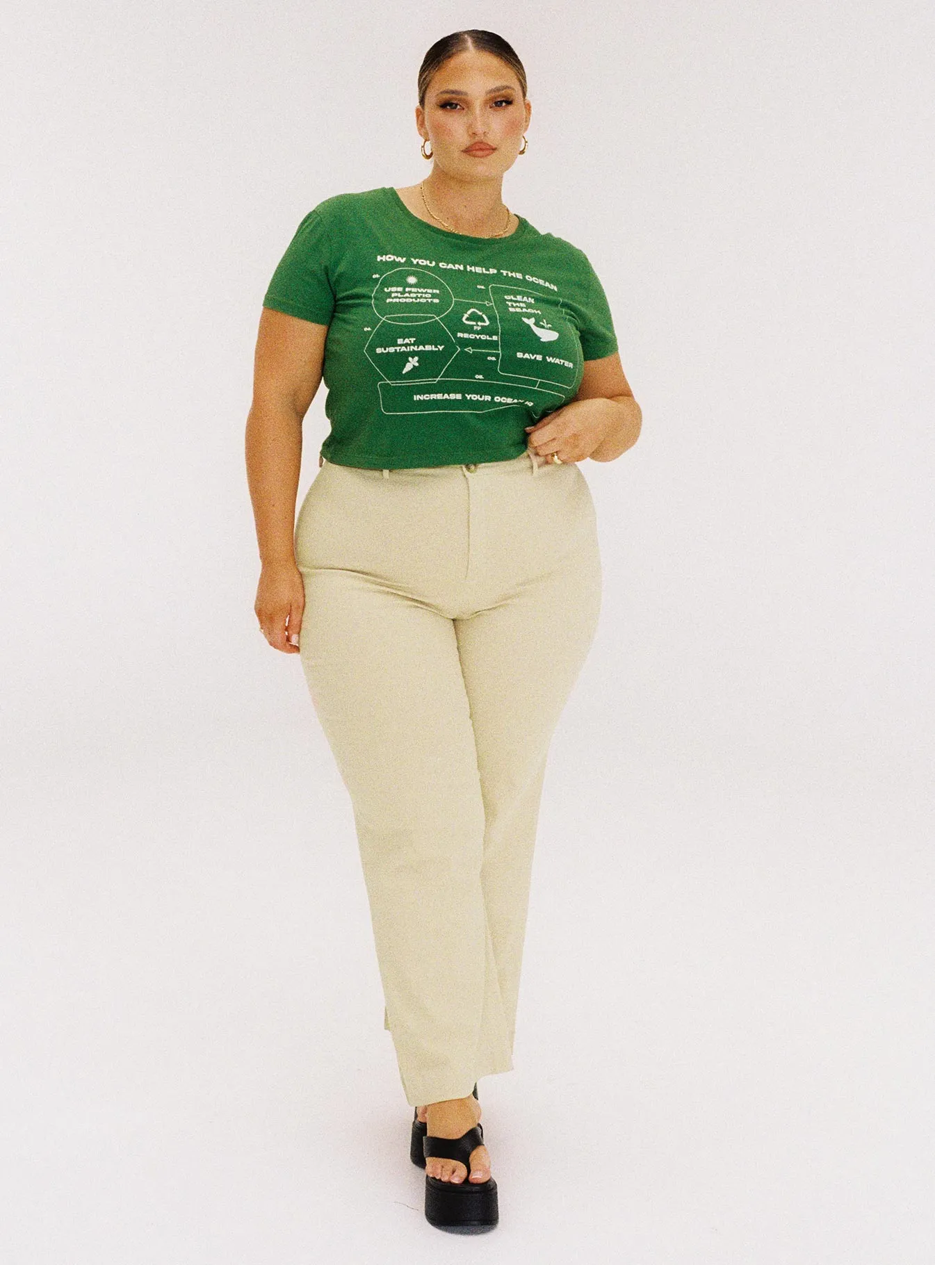 Organic Protect Charity Baby Tee Green Curve AllDay Comfort Quick Dry Fabric