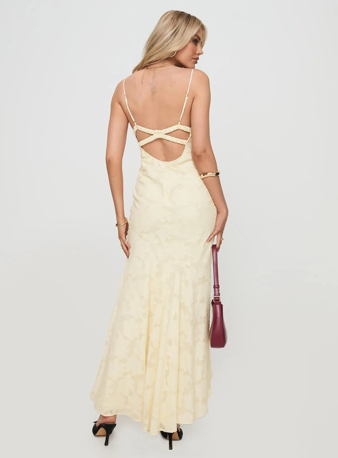 Cyrene Maxi Dress Lemon Wide Arm