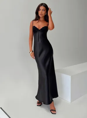This dress works effortlessly for a variety of events providing both comfort and style Fadyen Bias Cut Maxi Dress Black Petite
