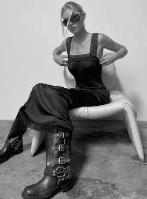 Batiste Soft Black Chic Ballerina Vintage Maxi Dress Onyx