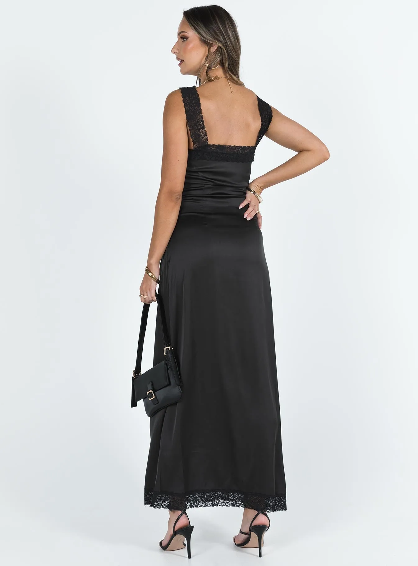Ballerina Vintage Maxi Dress Onyx Applique Glow