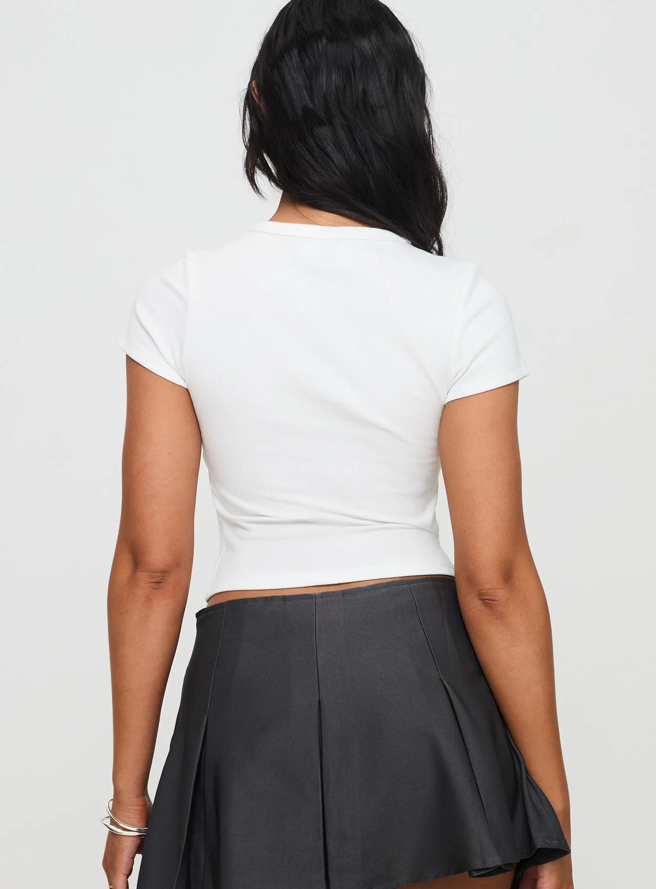simple design Baseline Rib Tee Oh Deer White