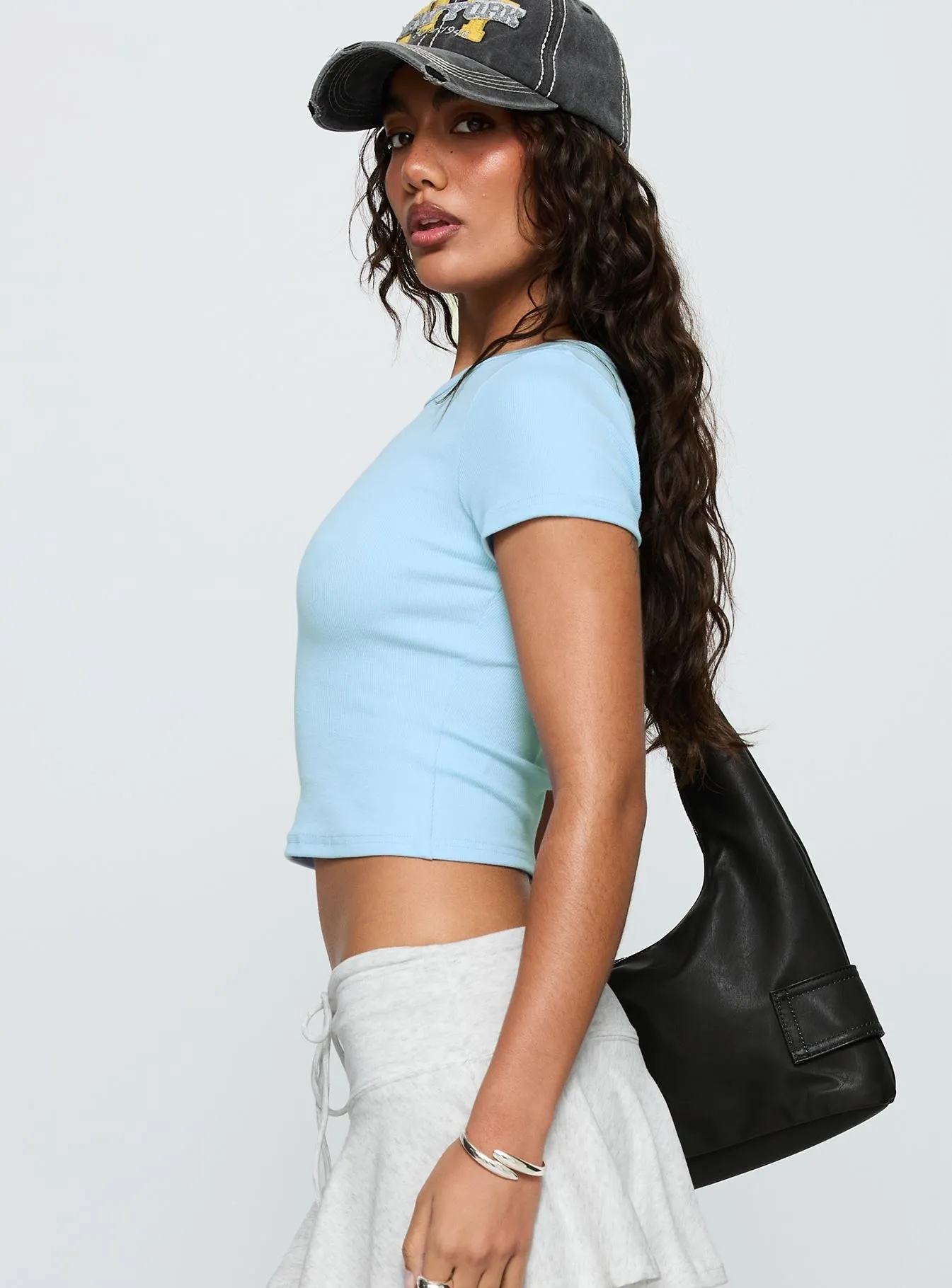Beachwear Baseline Scoop Rib Tee Light Blue