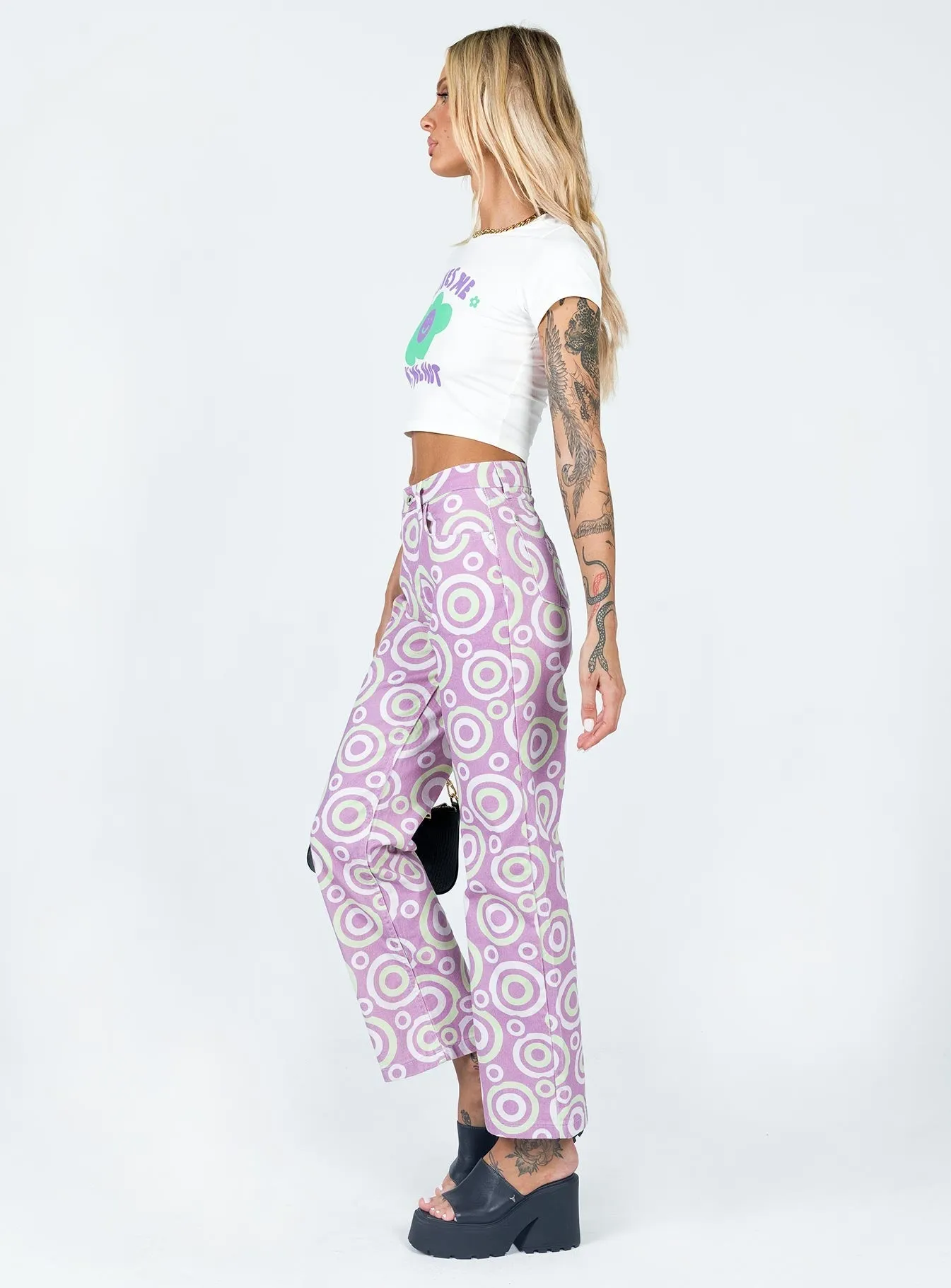 Sustainable Creative Look The Ragged Priest Portal Denim Jeans Lilac