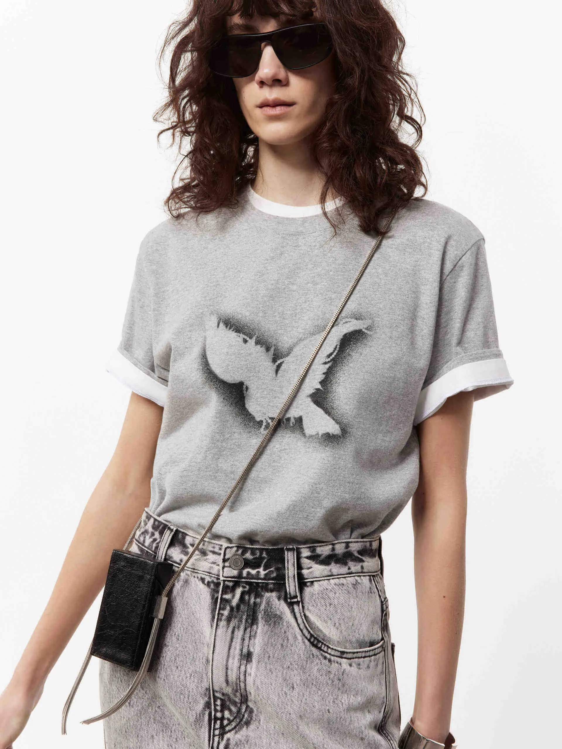 layerable Layered Comfort Front Printed Cotton T-shirt