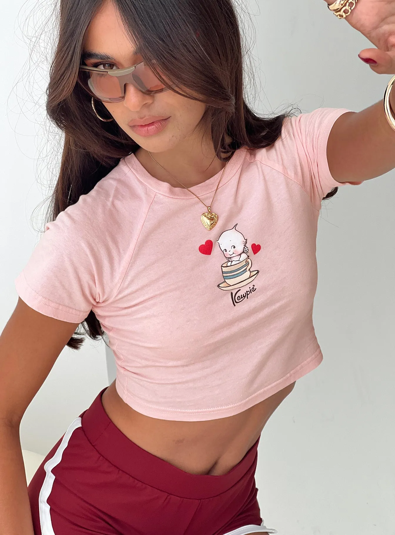 Kewpie Little Tea Cup Baby Tee Pink Affordable Fashion Casual Day Wear