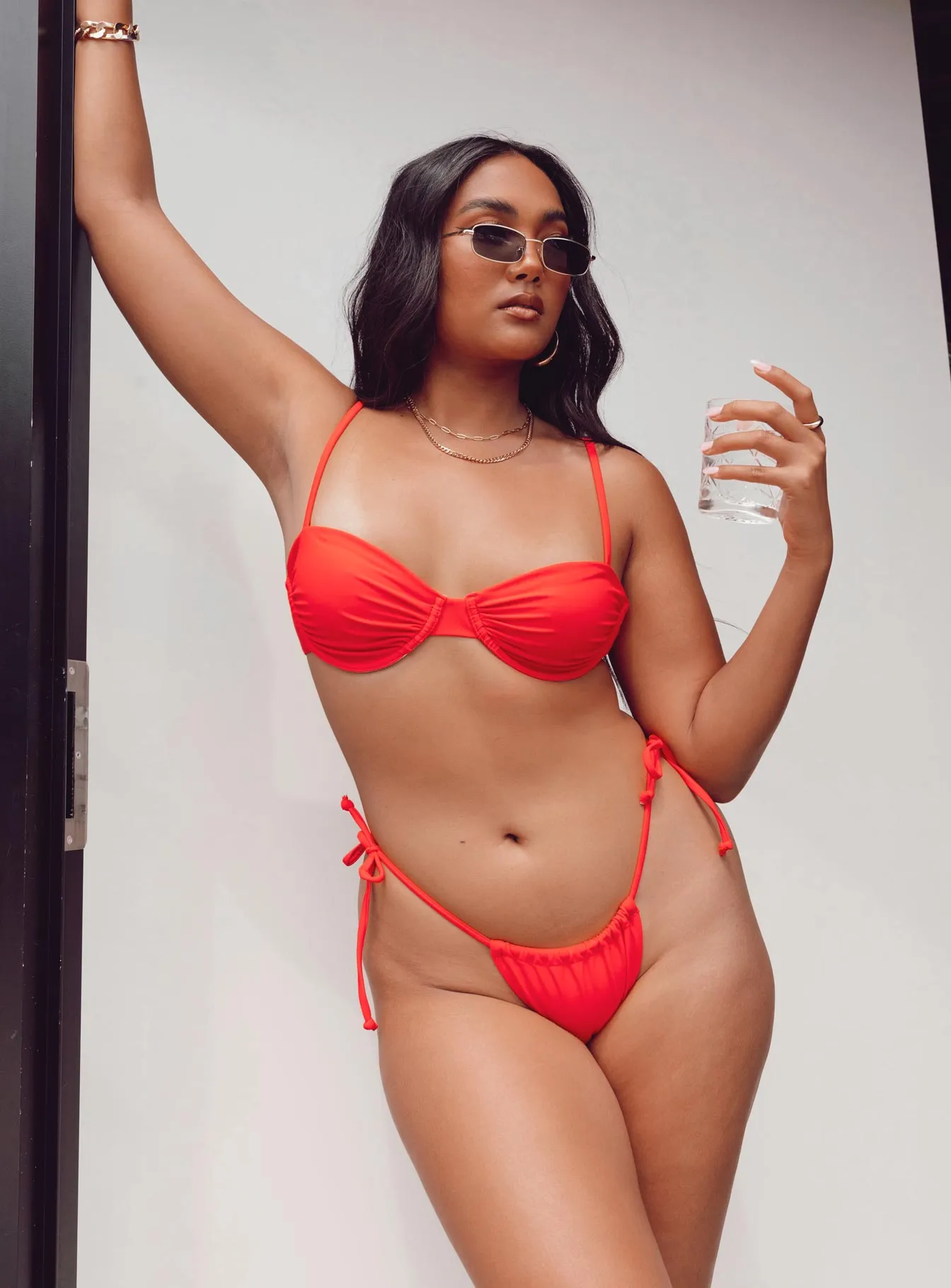 Juliet Bikini Top Red Odor Resistant Treatment Adjustable Straps