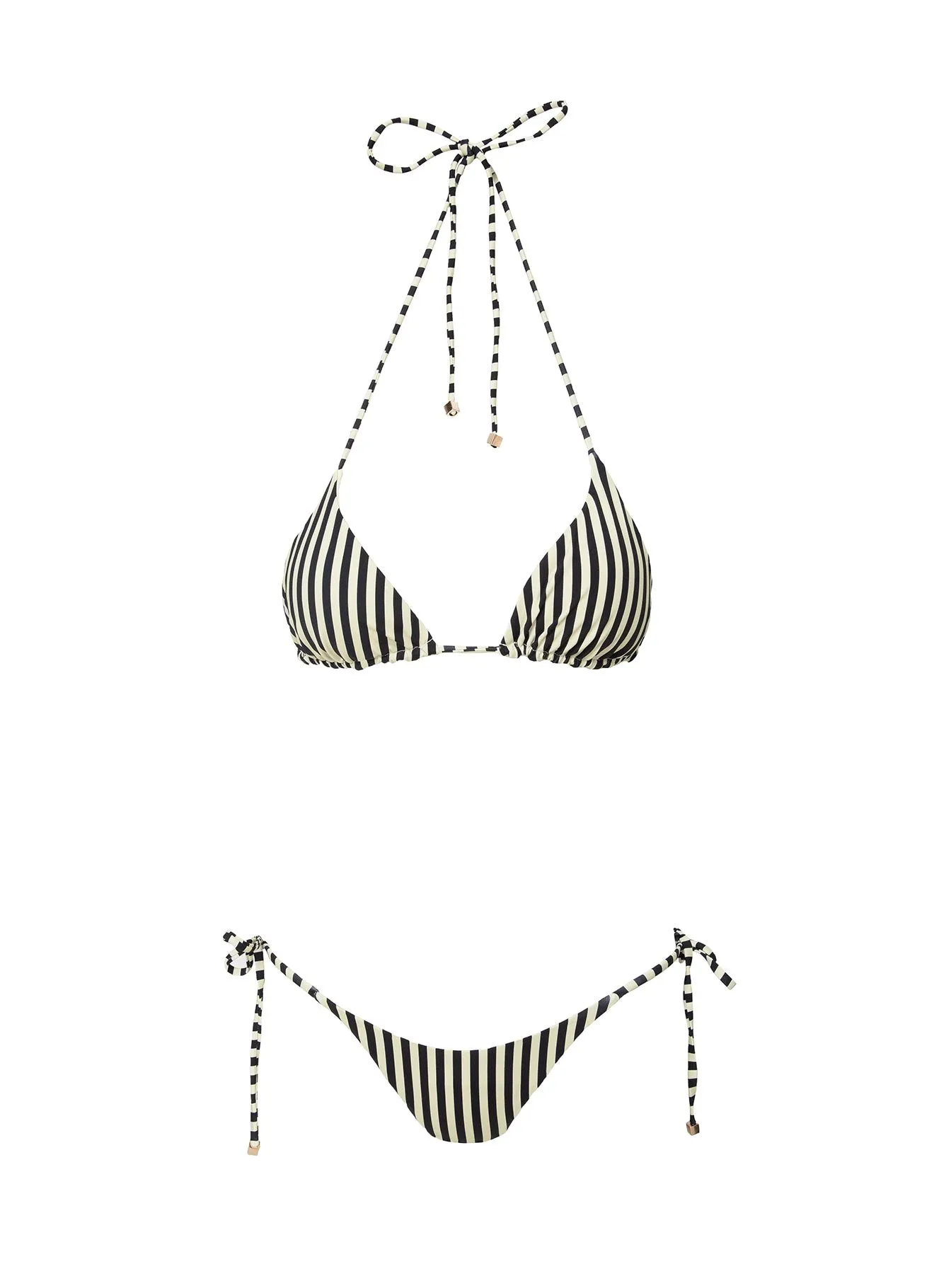 Nevaeh Triangle Bikini Top Multi Stripe Easy Care Material Quick Adjust Fasteners