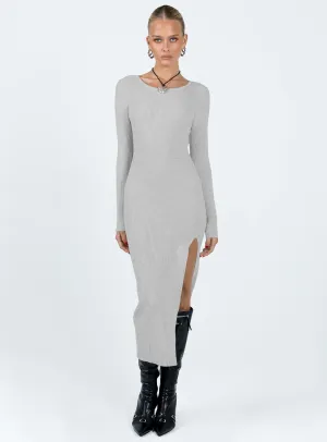 Purple Mist Fitro Long Sleeve Maxi Dress Grey