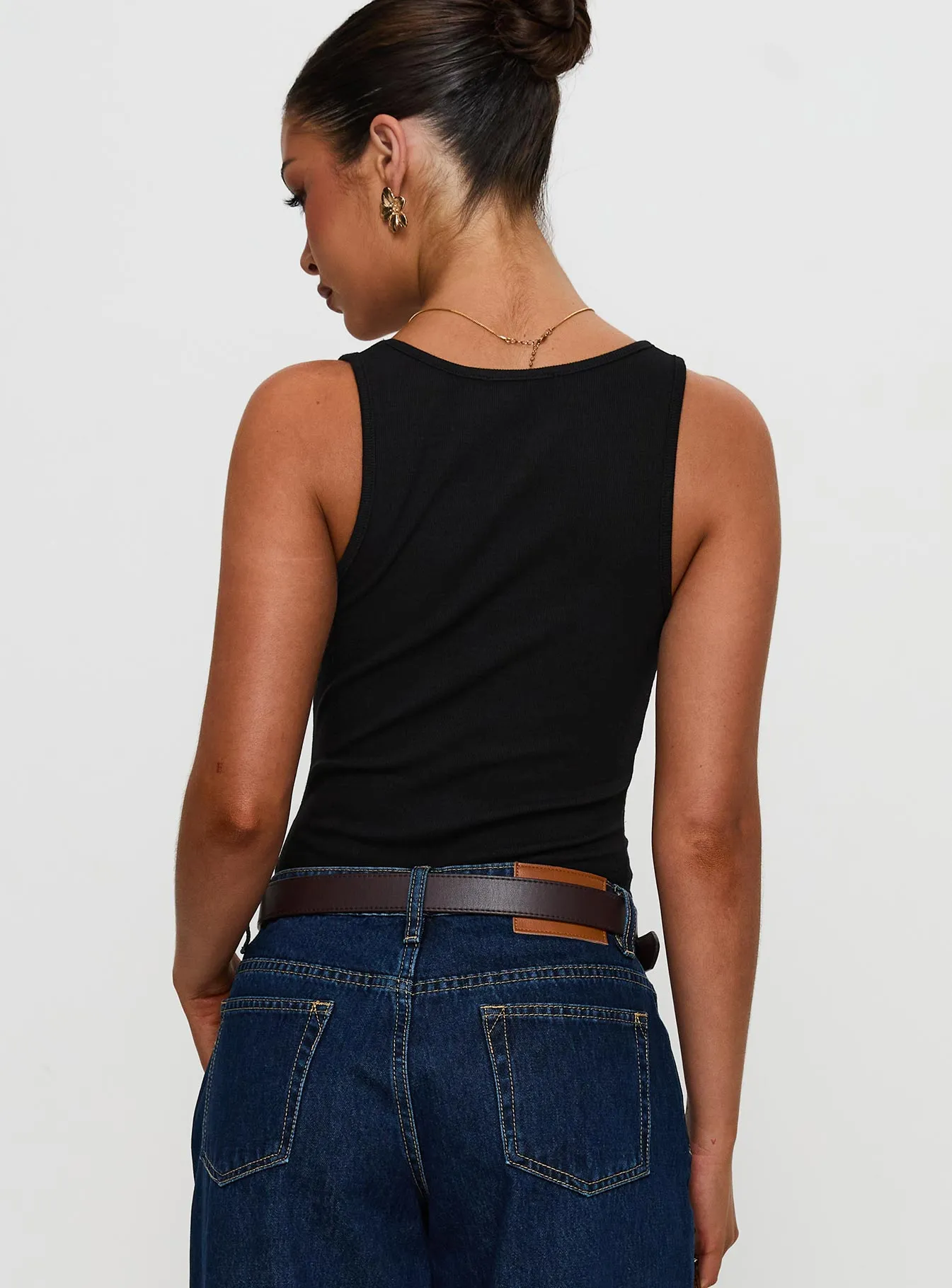 Baseline Rib Bodysuit Black Minimal Boy Outdoor Luxury