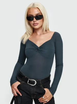 Durable Sporty Unique Traveler Pici Long Sleeve Bodysuit Navy