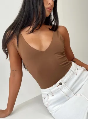 Charming Resort Casual Minimal Sosie Bodysuit Brown