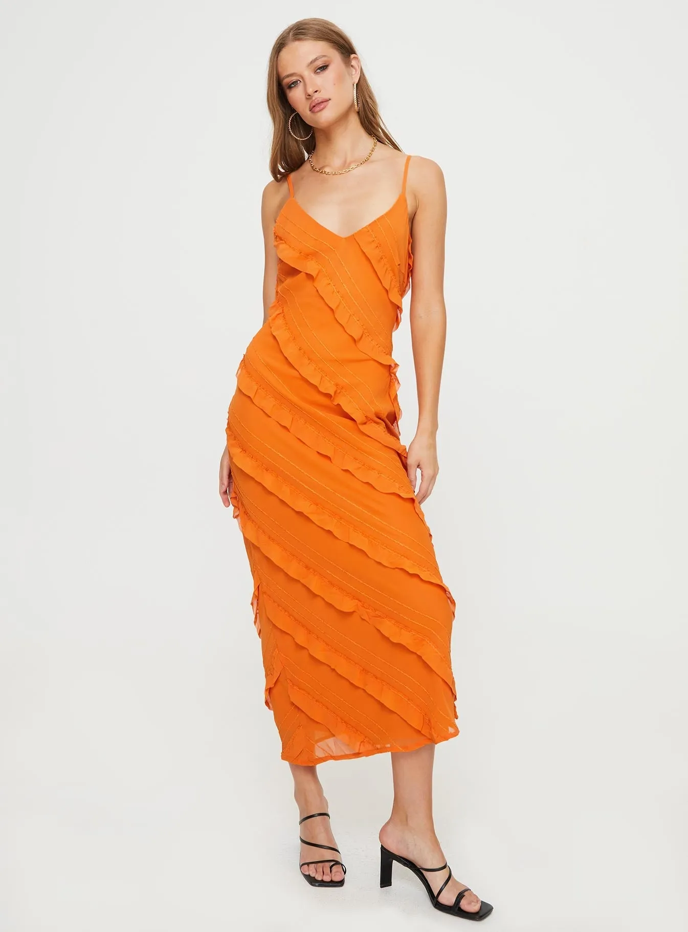 Lars Maxi Dress Orange Blue Bay
