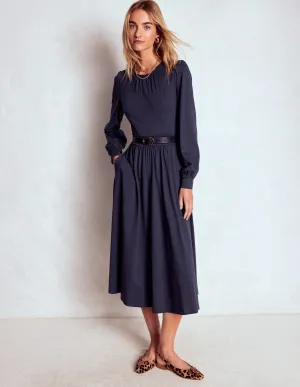 Alexandra Jersey Midi Dress-Navy Pasture View