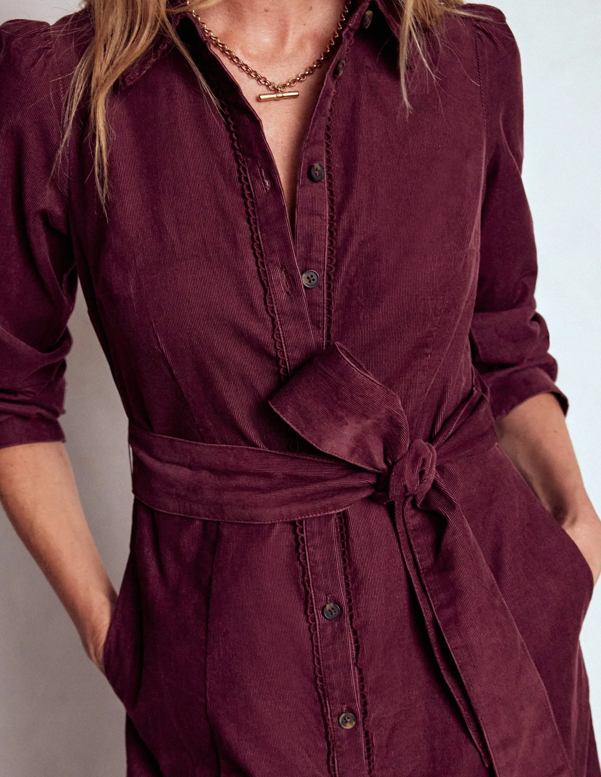 Clara Cord Midi Dress-Dark Cherry Perfect outdoor event dress