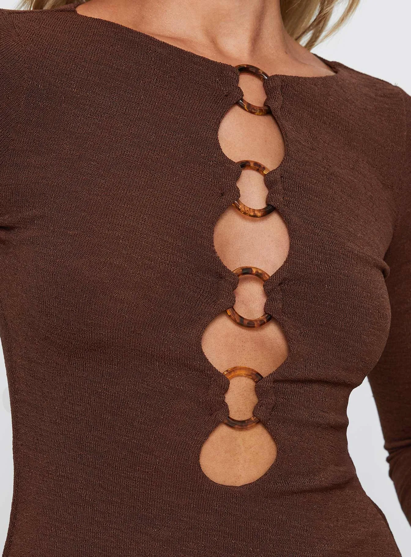 Dejonge Ring Mini Dress Brown Glow Mode Comfortable work-to-play dress