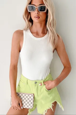 Simple is Sweet Ribbed Sleeveless Bodysuit (Off White) magnetic Performance Fit