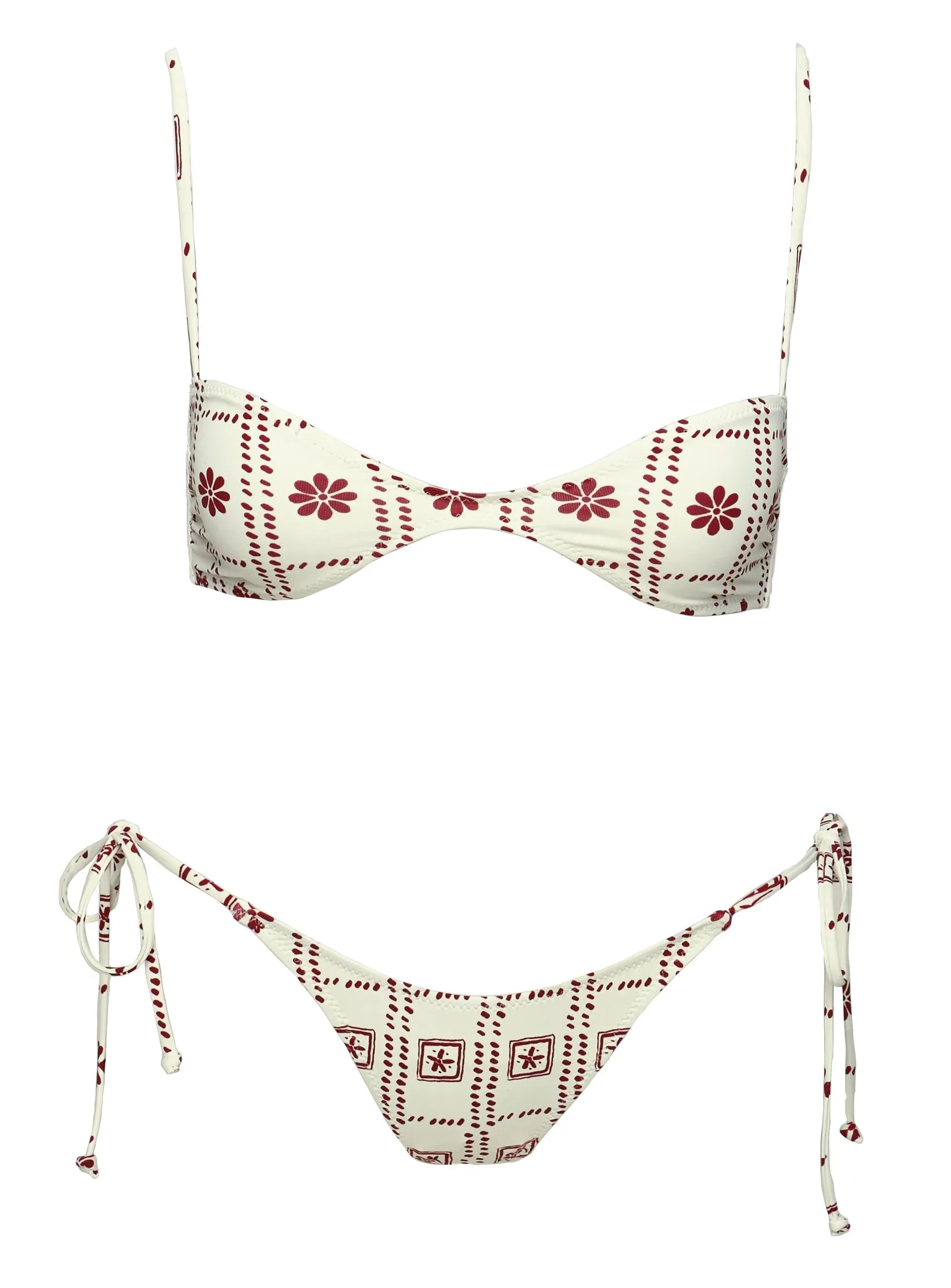 Mesh Ventilation Panels Keyton Bikini Top White / Red