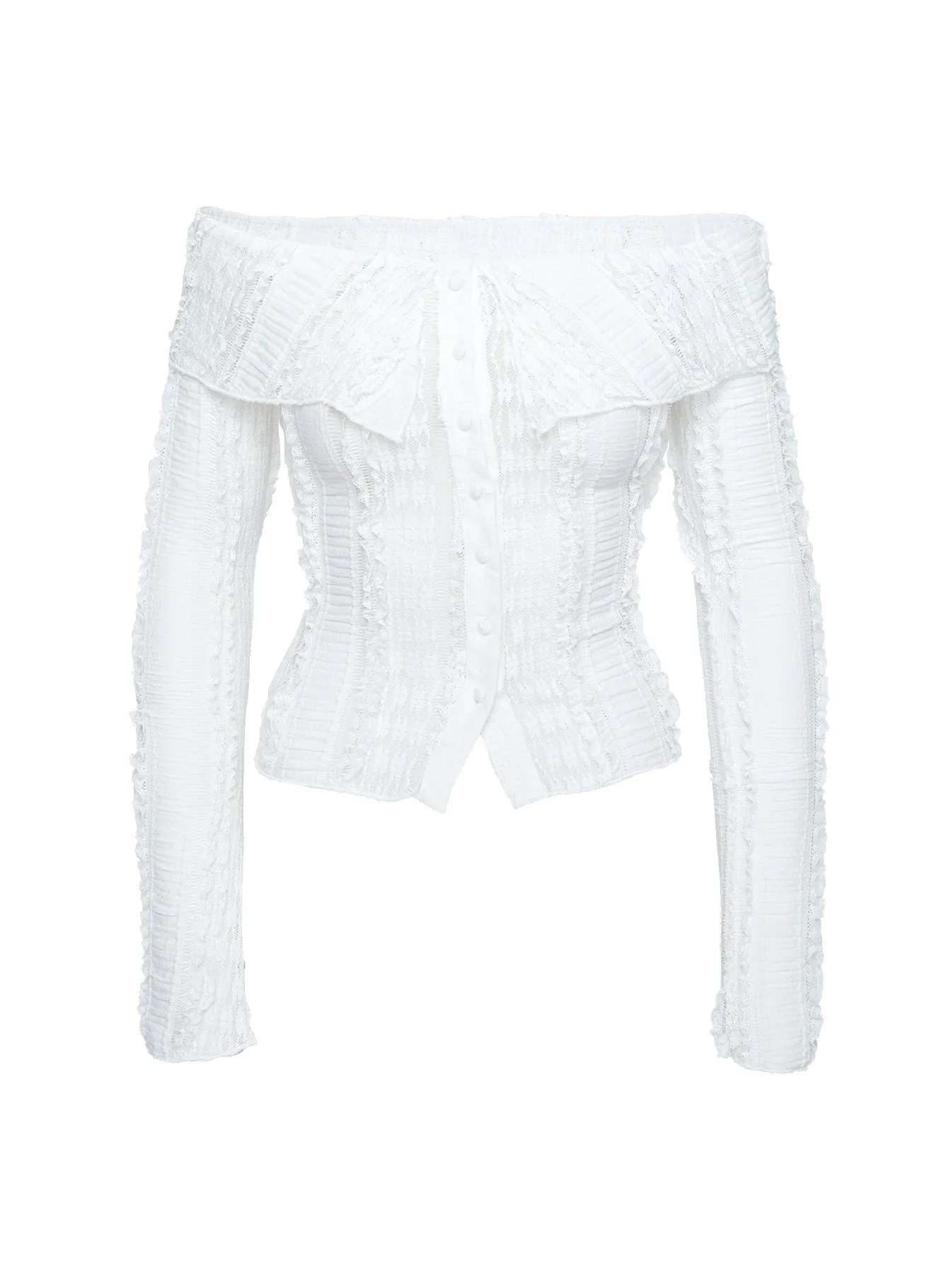 Winter Wardrobe Lisbeth Off The Shoulder Top White
